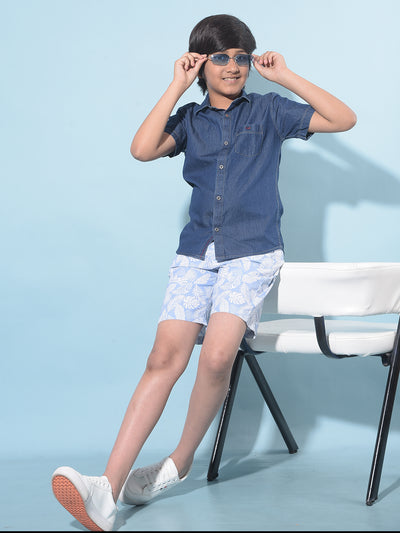 Navy Blue 100% Cotton Shirt-Boys Shirts-Crimsoune Club