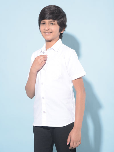 White 100% Cotton Shirt-Boys Shirts-Crimsoune Club