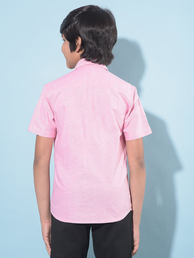 Pink 100% Cotton Shirt-Boys Shirts-Crimsoune Club