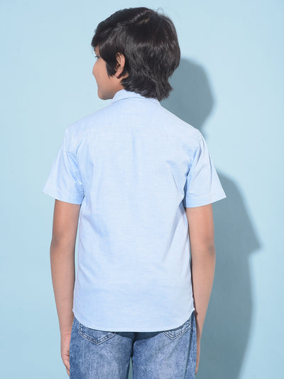 Blue 100% Cotton Shirt-Boys Shirts-Crimsoune Club
