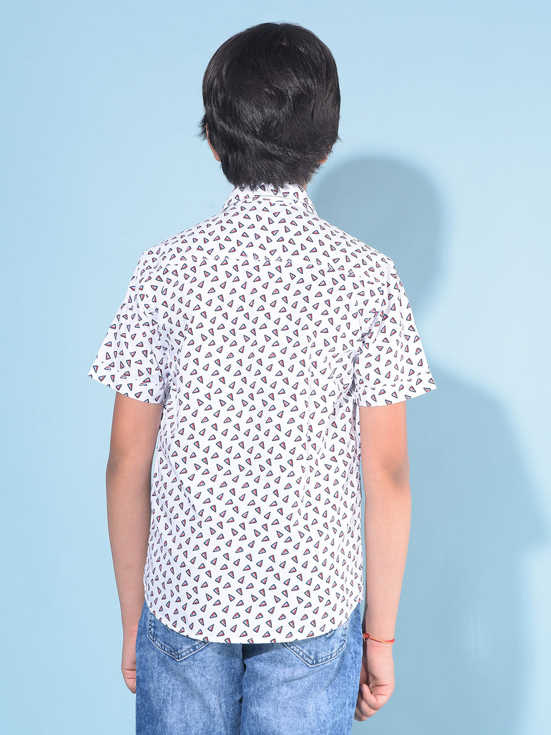 White Printed 100% Cotton Shirt-Boys Shirts-Crimsoune Club