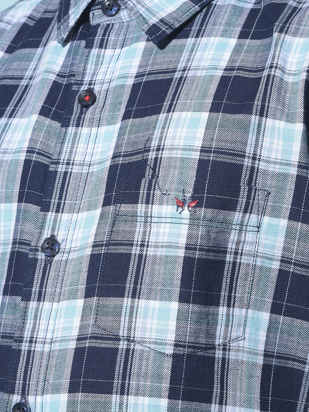 Blue Tartan Check 100% Cotton Shirt-Boys Shirts-Crimsoune Club