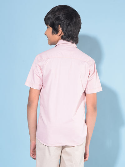 Pink Typographic Print Shirt-Boys Shirts-Crimsoune Club