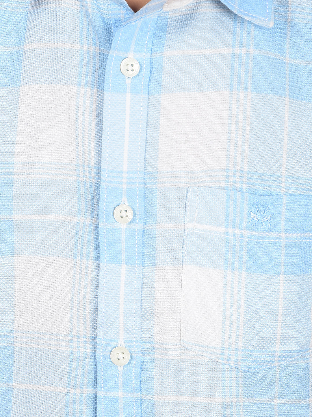 Blue Checked 100% Cotton Knitted Shirt-Boys Shirts-Crimsoune Club