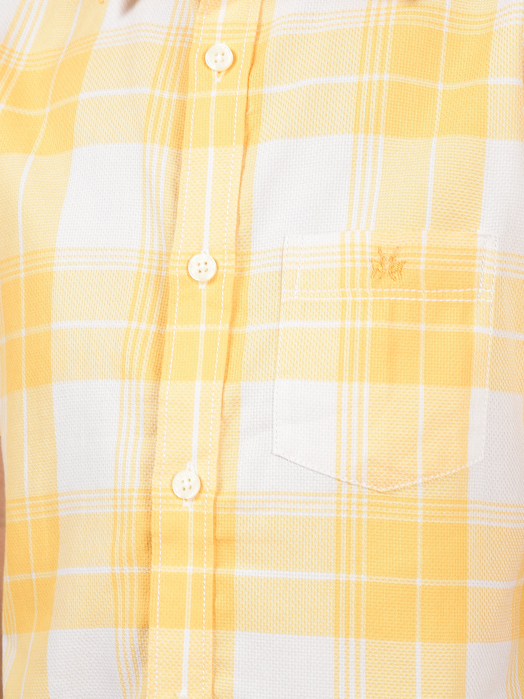 Yellow Checked 100% Cotton Knitted Shirt-Boys Shirts-Crimsoune Club