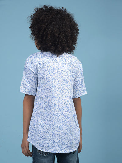 Blue Printed 100% Cotton Shirt-Boys Shirts-Crimsoune Club