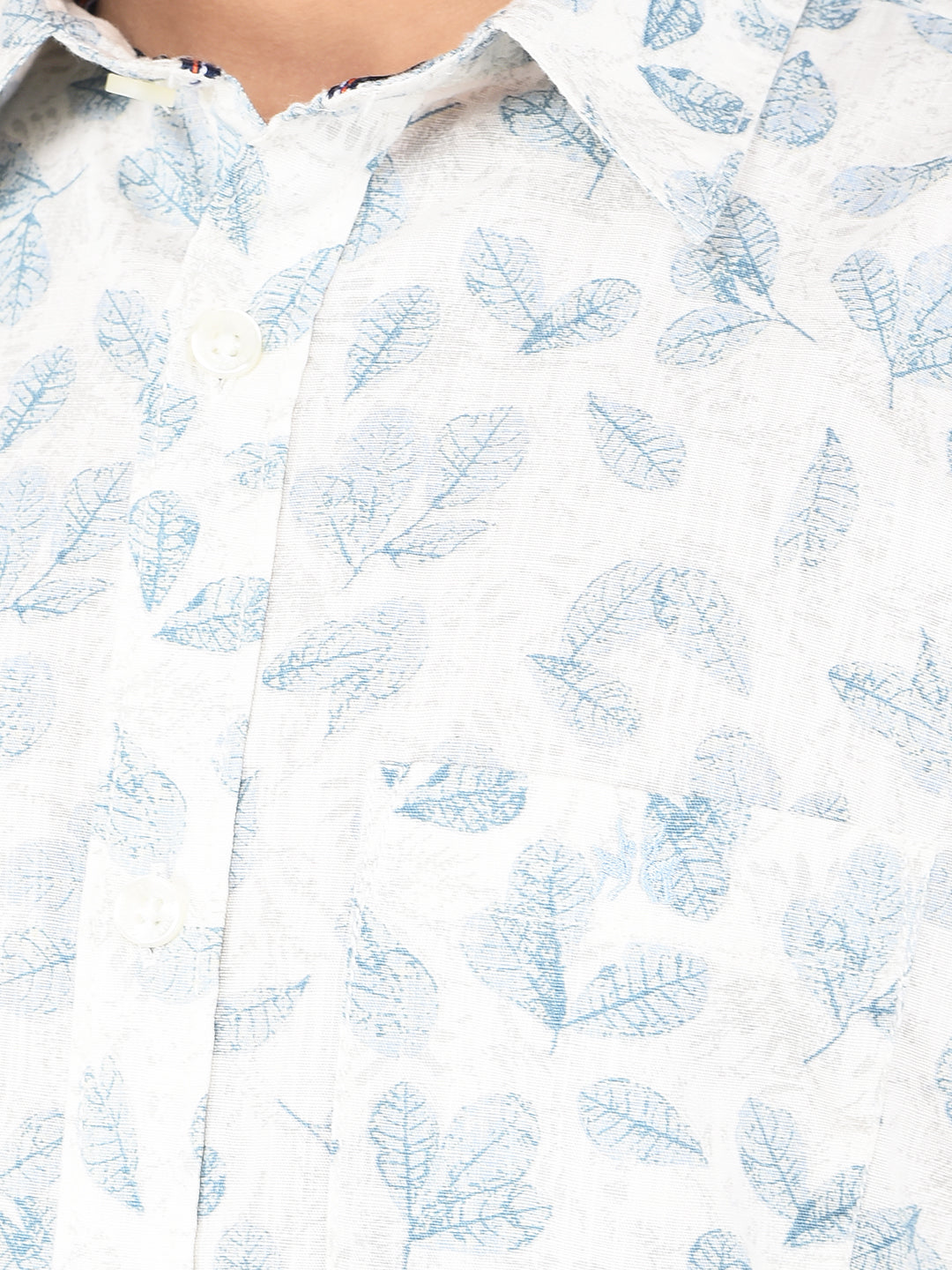 Blue Floral Print 100% Cotton Shirt-Boys Shirts-Crimsoune Club