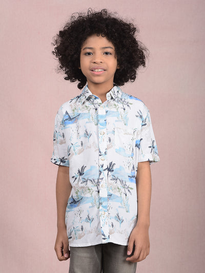 Multi-Color Floral Print Shirt-Boys Shirts-Crimsoune Club