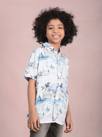 Multi-Color Floral Print Shirt-Boys Shirts-Crimsoune Club