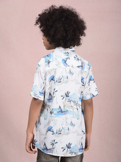Multi-Color Floral Print Shirt-Boys Shirts-Crimsoune Club
