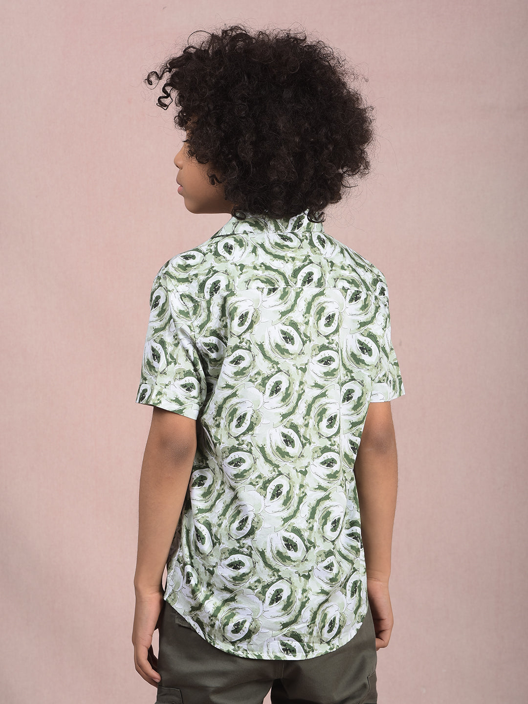 Green Printed Shirt-Boys Shirts-Crimsoune Club