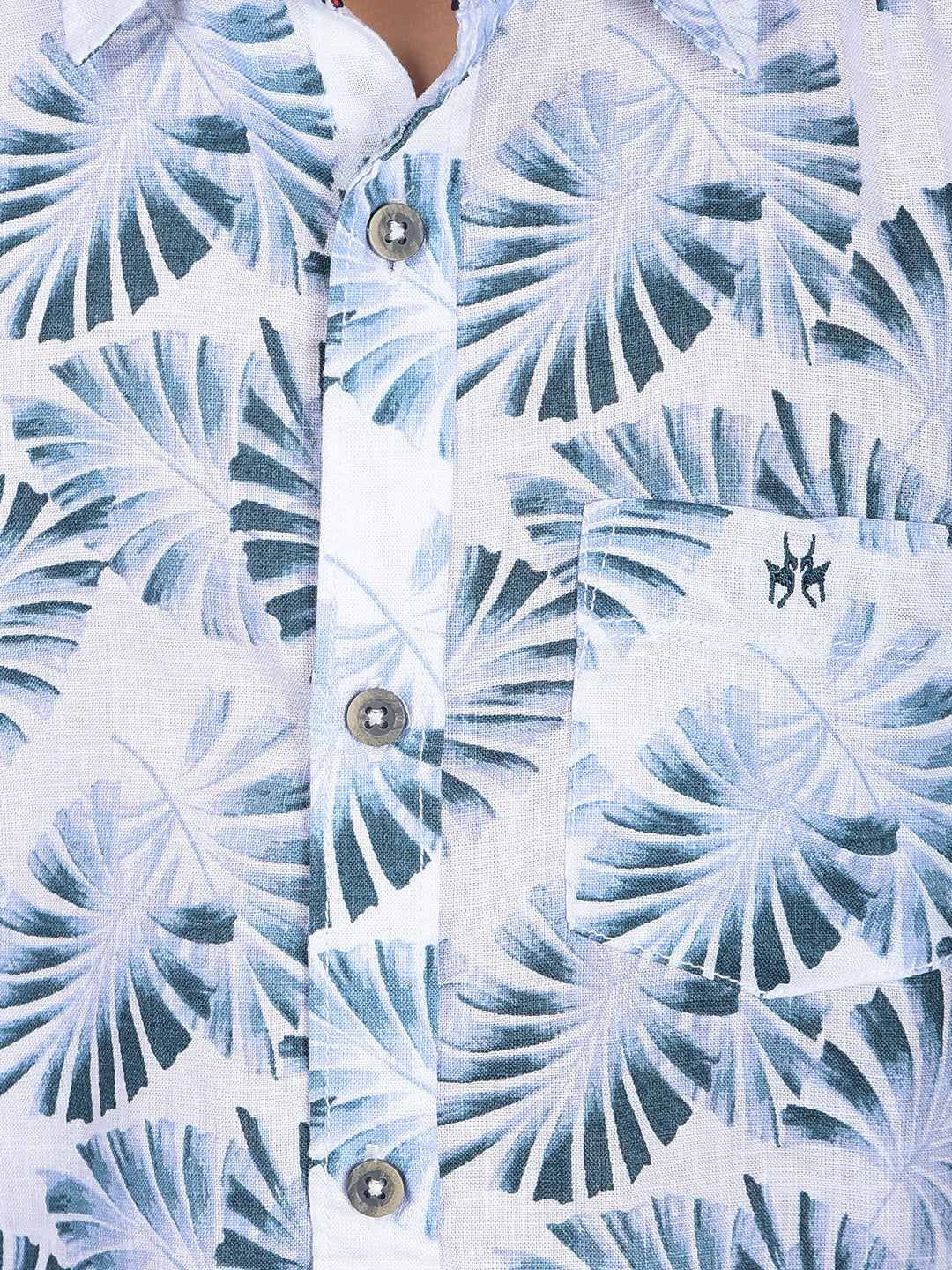 Green Floral Print Shirt-Boys Shirts-Crimsoune Club