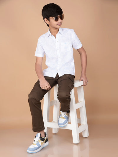 White Printed Shirt-Boys Shirts-Crimsoune Club