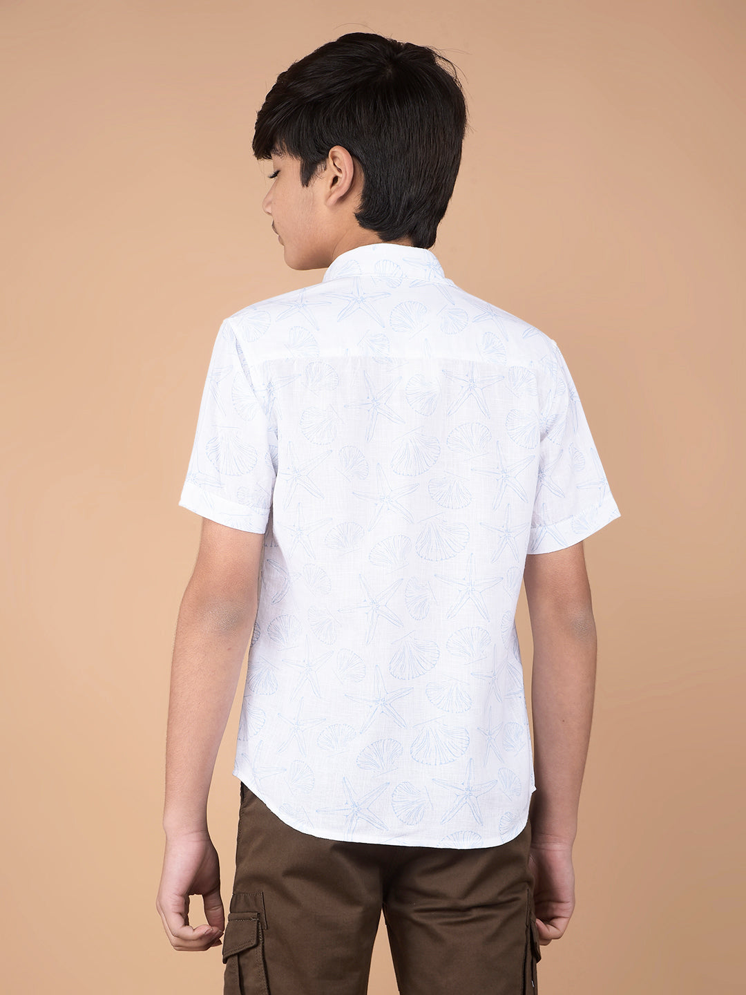 White Printed Shirt-Boys Shirts-Crimsoune Club