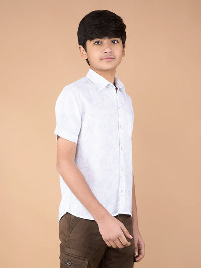 White Printed Shirt-Boys Shirts-Crimsoune Club