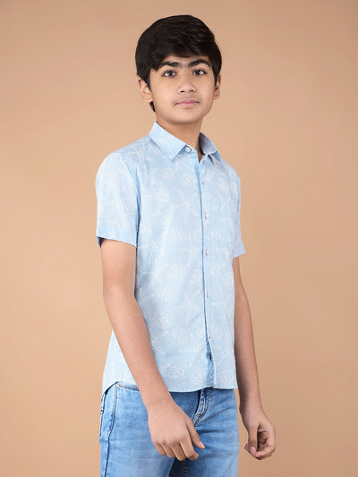 Blue Printed Shirt-Boys Shirts-Crimsoune Club