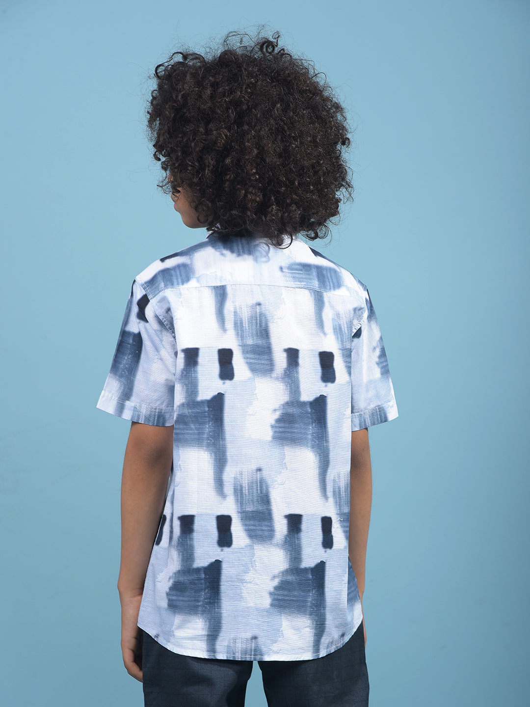 Grey Printed 100% Cotton Shirt-Boys Shirts-Crimsoune Club