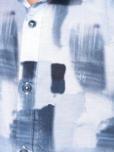 Grey Printed 100% Cotton Shirt-Boys Shirts-Crimsoune Club