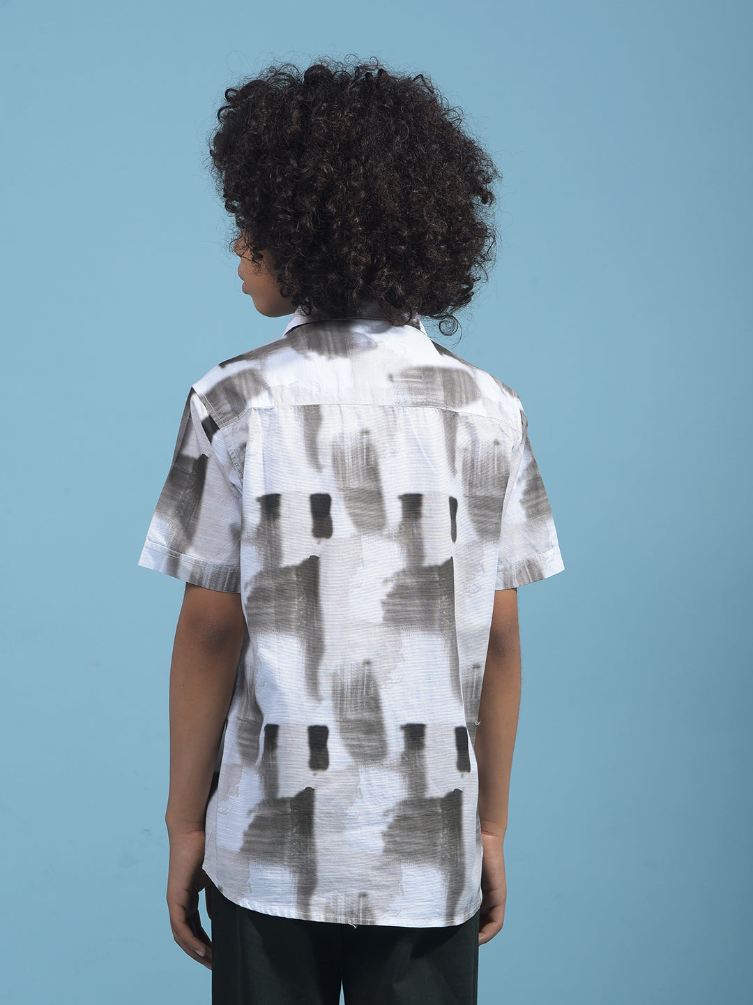 Olive Printed 100% Cotton Shirt-Boys Shirts-Crimsoune Club