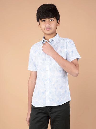 Blue Printed Shirt-Boys Shirts-Crimsoune Club