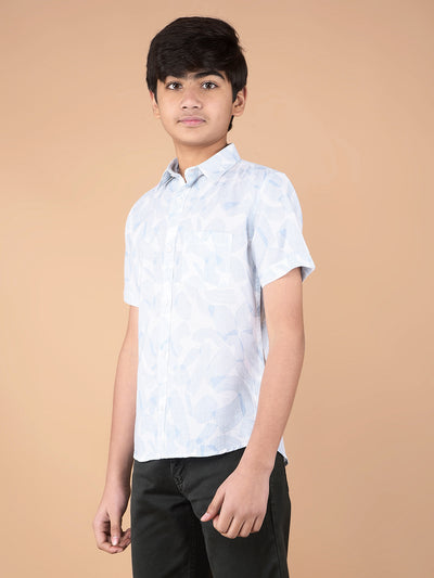 Blue Printed Shirt-Boys Shirts-Crimsoune Club
