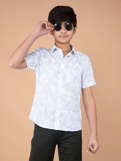 Blue Printed Shirt-Boys Shirts-Crimsoune Club