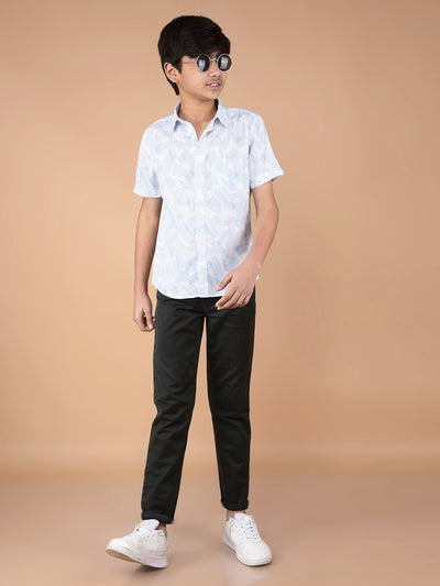 Blue Printed Shirt-Boys Shirts-Crimsoune Club