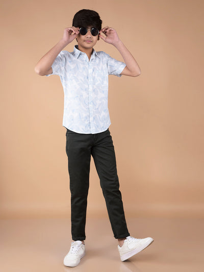 Blue Printed Shirt-Boys Shirts-Crimsoune Club