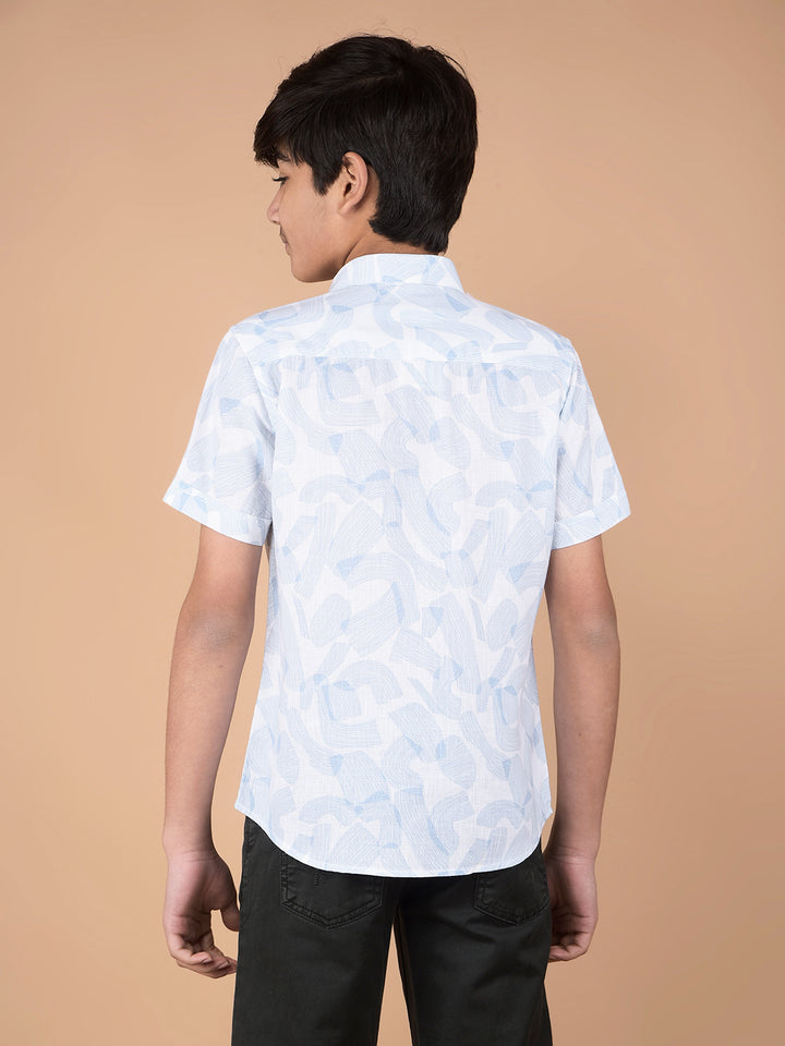 Blue Printed Shirt-Boys Shirts-Crimsoune Club
