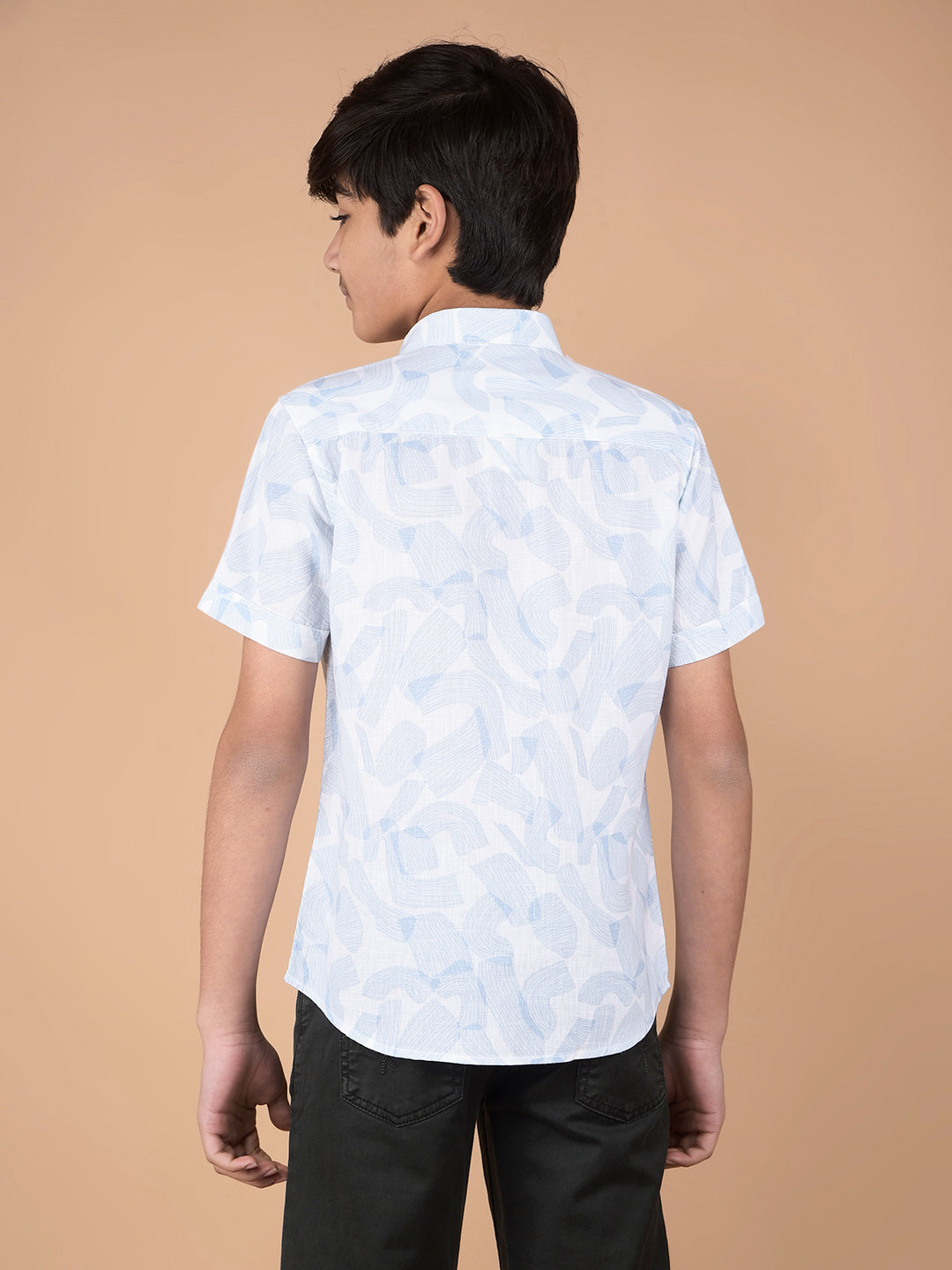 Blue Printed Shirt-Boys Shirts-Crimsoune Club