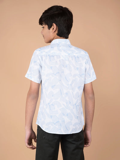 Blue Printed Shirt-Boys Shirts-Crimsoune Club