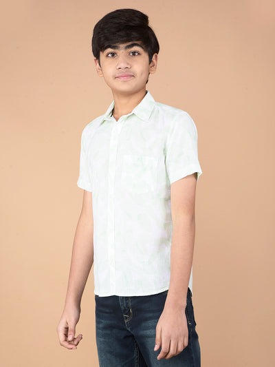 Green Printed Shirt-Boys Shirts-Crimsoune Club