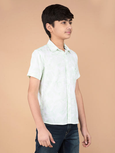 Green Printed Shirt-Boys Shirts-Crimsoune Club