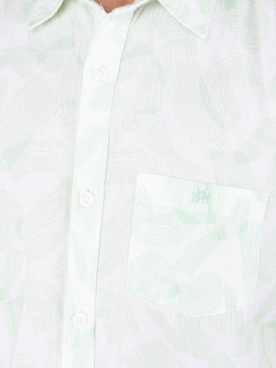 Green Printed Shirt-Boys Shirts-Crimsoune Club