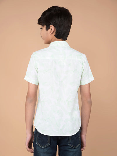 Green Printed Shirt-Boys Shirts-Crimsoune Club