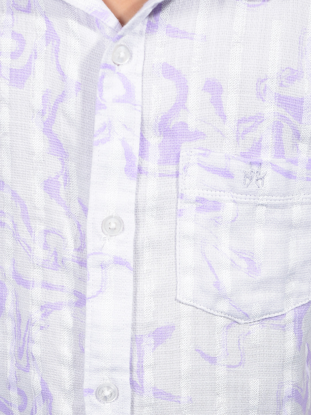 Purple Printed 100% Cotton Shirt-Boys Shirts-Crimsoune Club