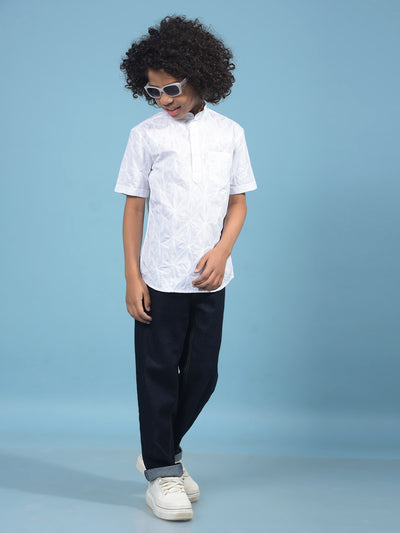 White Embroidered Kurta-Boys Kurtas-Crimsoune Club