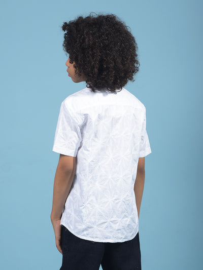 White Embroidered Kurta-Boys Kurtas-Crimsoune Club