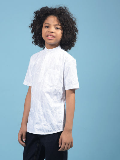 White Embroidered Kurta-Boys Kurtas-Crimsoune Club