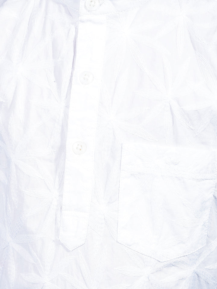 White Embroidered Kurta-Boys Kurtas-Crimsoune Club