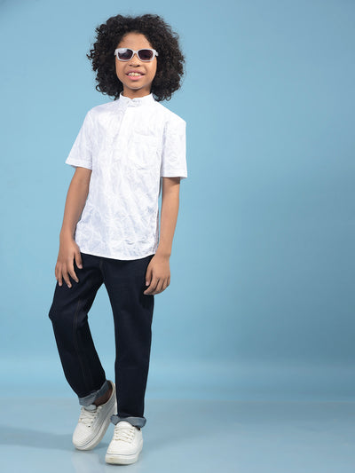 White Embroidered Kurta-Boys Kurtas-Crimsoune Club