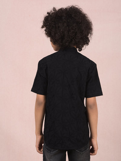Black 100% Cotton Kurta-Boys Kurtas-Crimsoune Club