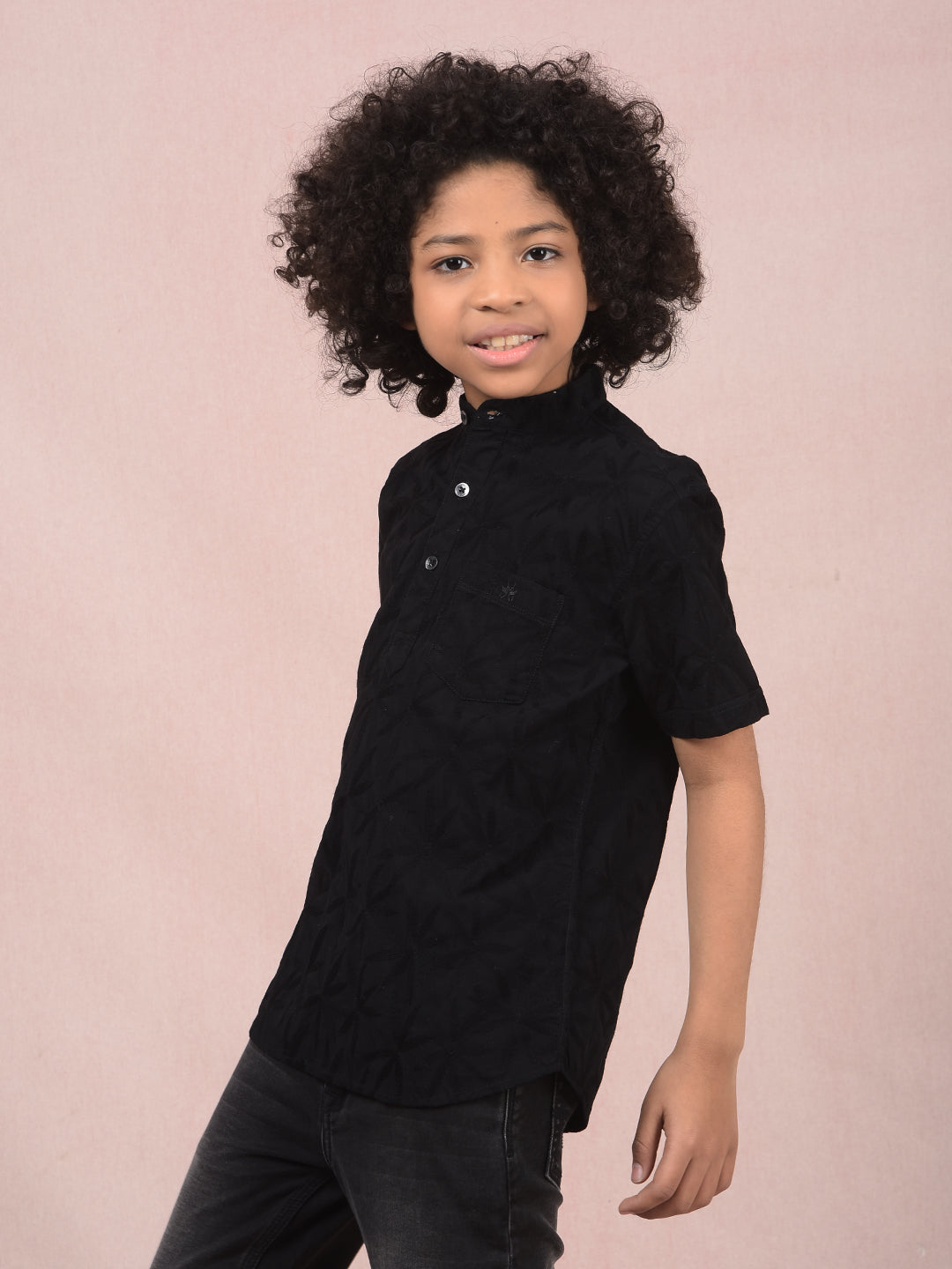 Black 100% Cotton Kurta-Boys Kurtas-Crimsoune Club