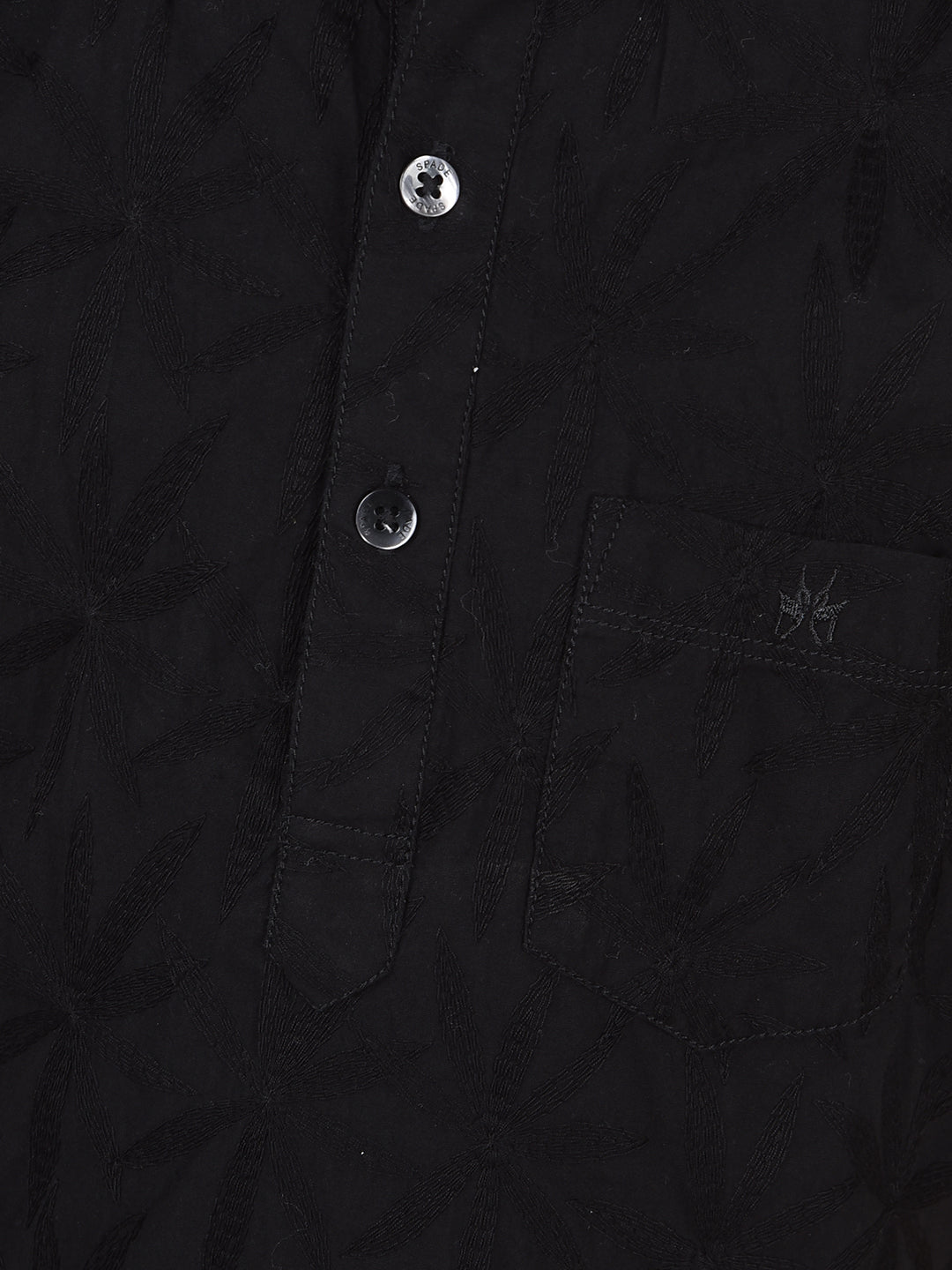Black 100% Cotton Kurta-Boys Kurtas-Crimsoune Club