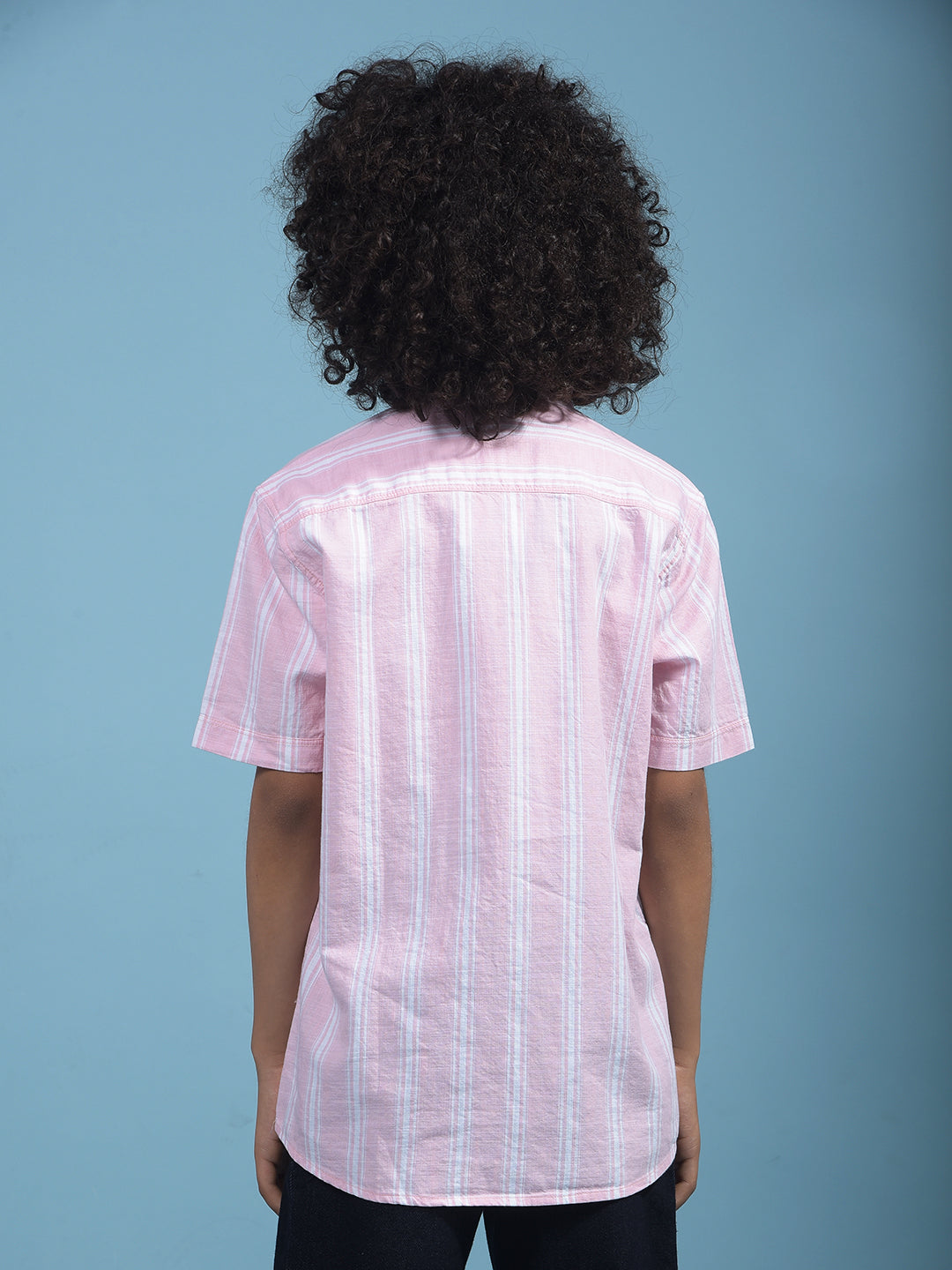Pink Vertical Stripes 100% Cotton Shirt-Boys Shirts-Crimsoune Club