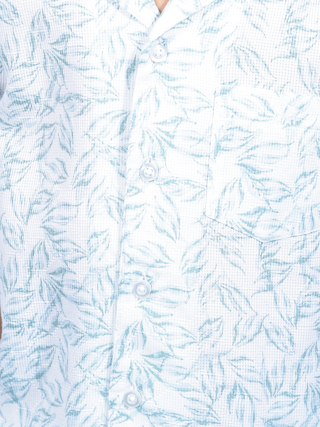 Green Floral Print Resort Collar Shirt-Boys Shirts-Crimsoune Club