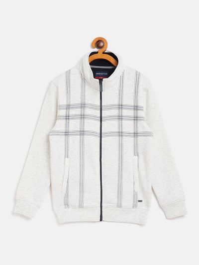 Checked White Sweatshirt-Boys Sweatshirts-Crimsoune Club