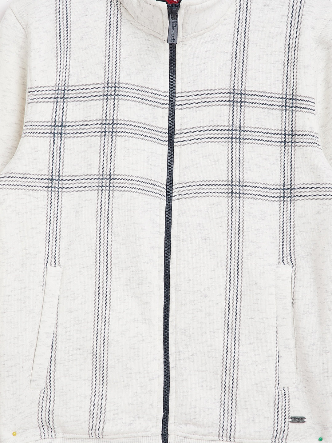 Checked White Sweatshirt-Boys Sweatshirts-Crimsoune Club