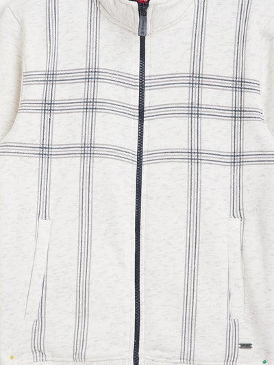 Checked White Sweatshirt-Boys Sweatshirts-Crimsoune Club