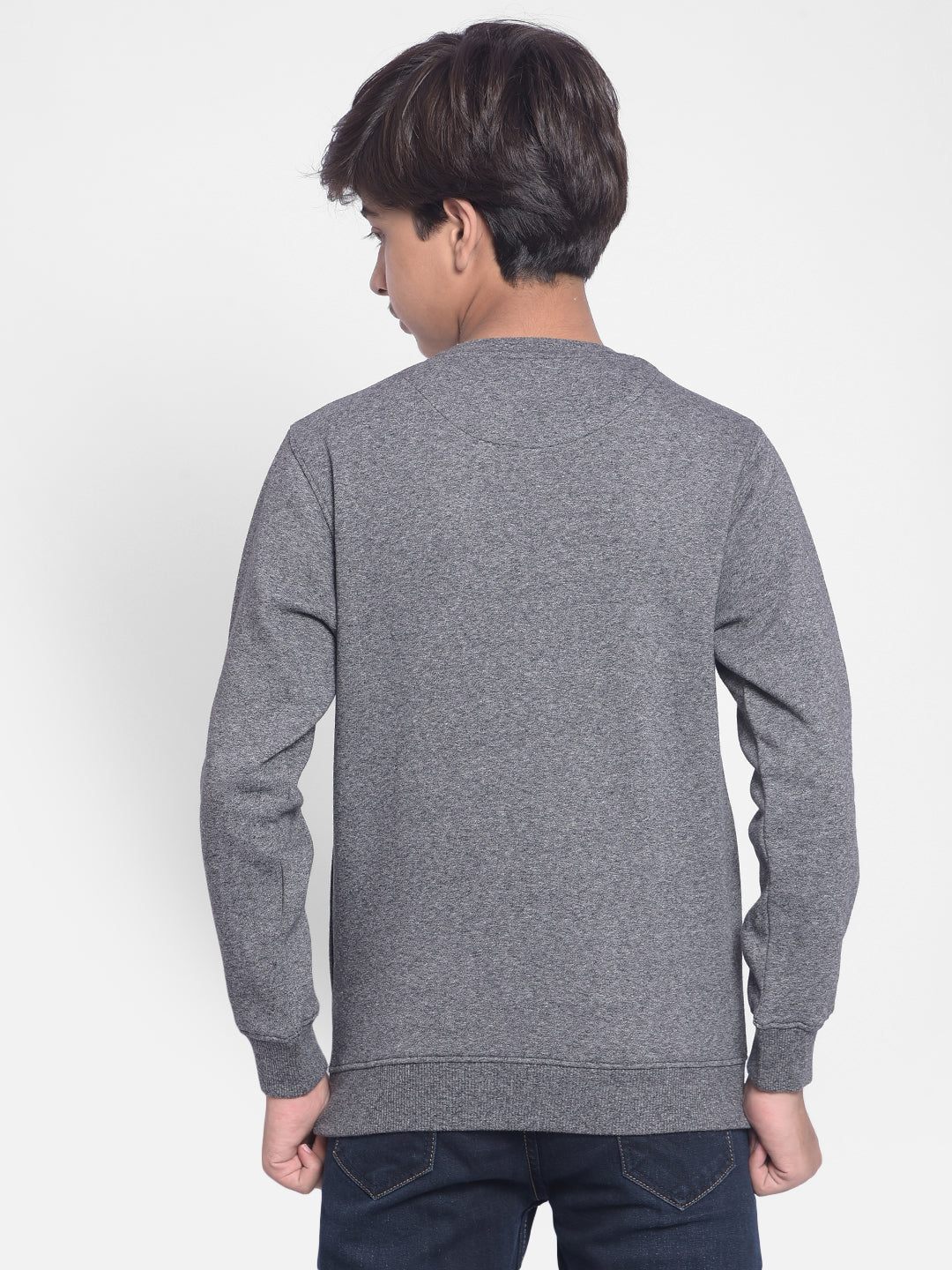 Grey Printed Sweatshirt-Boys Sweatshirts-Crimsoune Club